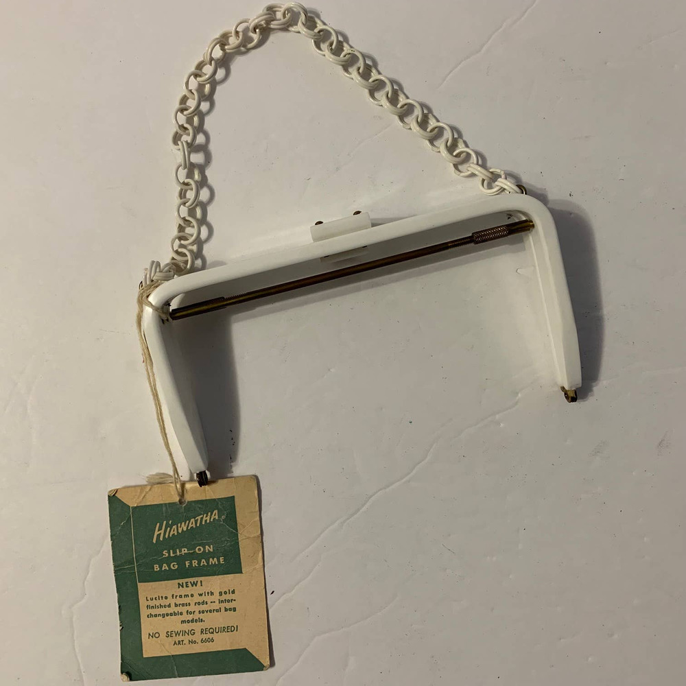 RARE Vintage‎ 1951 Hiawatha Lucite Slip On Bag/Purse Frame New With Tags NWT